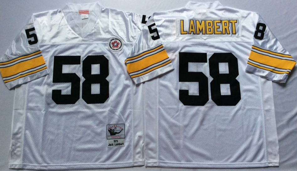 Men NFL Pittsburgh Steelers 58 Lambert white Mitchell Ness jerseys
